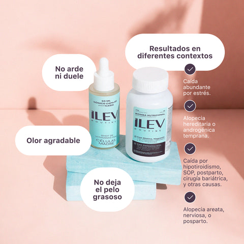 DUO ANTIcaída CRECIMIENTO INTENSIVO Bomba + Tónico. ILEV Routine - Daniela Caraboni E.I.R.L