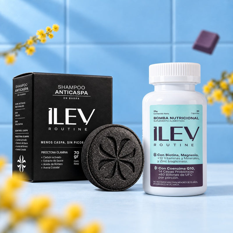 Pack Por Dentro y Por Fuera ILEV Routine: Shampoo Anticaspa + Bomba Nutricional