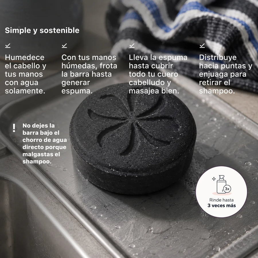 Modo de uso del Shampoo anticaspa en barra ILEV Routine