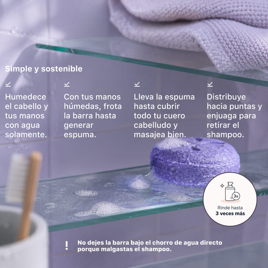 Modo de uso del Shampoo Anticaída en barra ILEV Routine