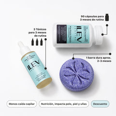 TRÍO 90 días: Tónico Anticaída + Bomba Nutricional + Shampoo en Barra 70g ENVÍO GRATIS